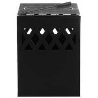 Riscaldatore per braciere quadrato in acciaio Nero da giardino esterno design moderno