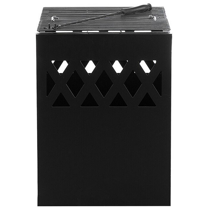 Riscaldatore per braciere quadrato in acciaio Nero da giardino esterno design moderno