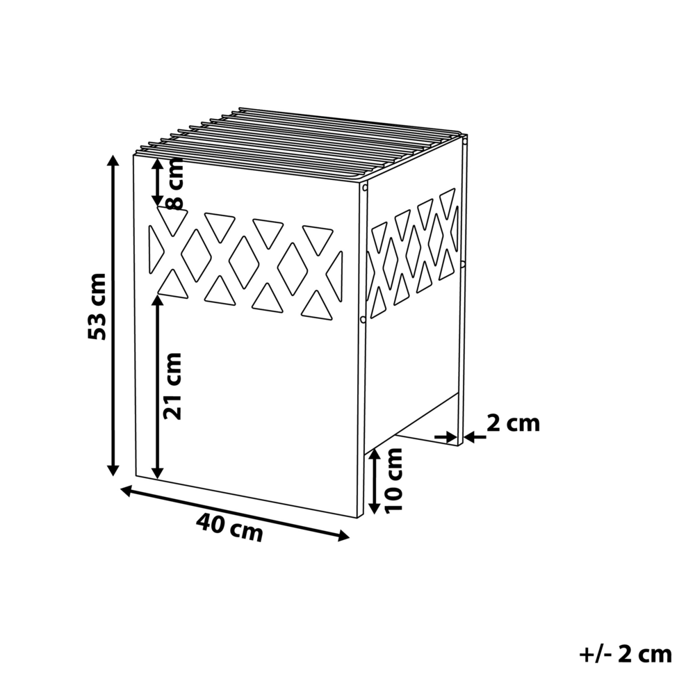 Riscaldatore per braciere quadrato in acciaio Nero da giardino esterno design moderno