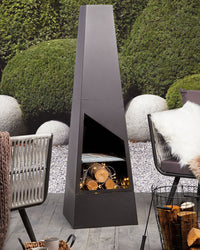 Riscaldatore per braciere Camino in acciaio Nero da giardino esterno