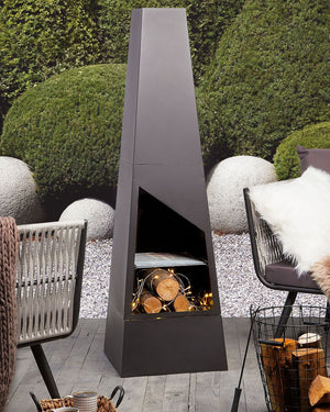 Riscaldatore per braciere Camino in acciaio Nero da giardino esterno