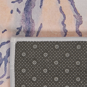 Tappeto tappetino Moquette Tessuto in poliestere Multicolore Motivo astratto Fondo rivestito in gomma 140 x 200 cm