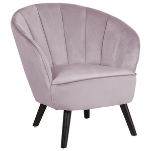 Poltrona con rivestimento in tessuto di velluto rosa Glam Shell Back  Chair