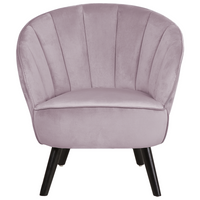 Poltrona con rivestimento in tessuto di velluto rosa Glam Shell Back  Chair
