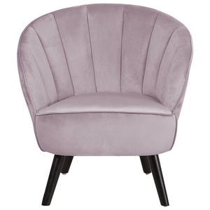 Poltrona con rivestimento in tessuto di velluto rosa Glam Shell Back  Chair
