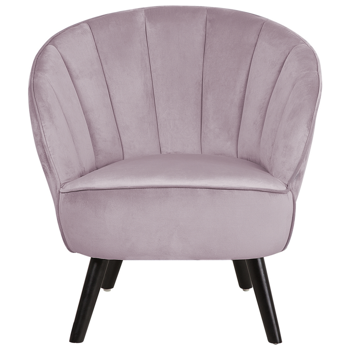 Poltrona con rivestimento in tessuto di velluto rosa Glam Shell Back  Chair
