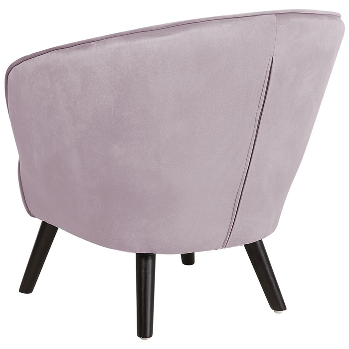Poltrona con rivestimento in tessuto di velluto rosa Glam Shell Back  Chair