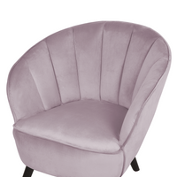 Poltrona con rivestimento in tessuto di velluto rosa Glam Shell Back  Chair