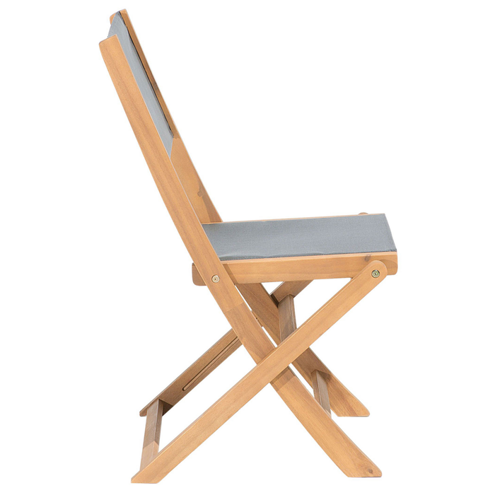 Set di 2 sedie da giardino in legno chiaro di acacia pieghevoli