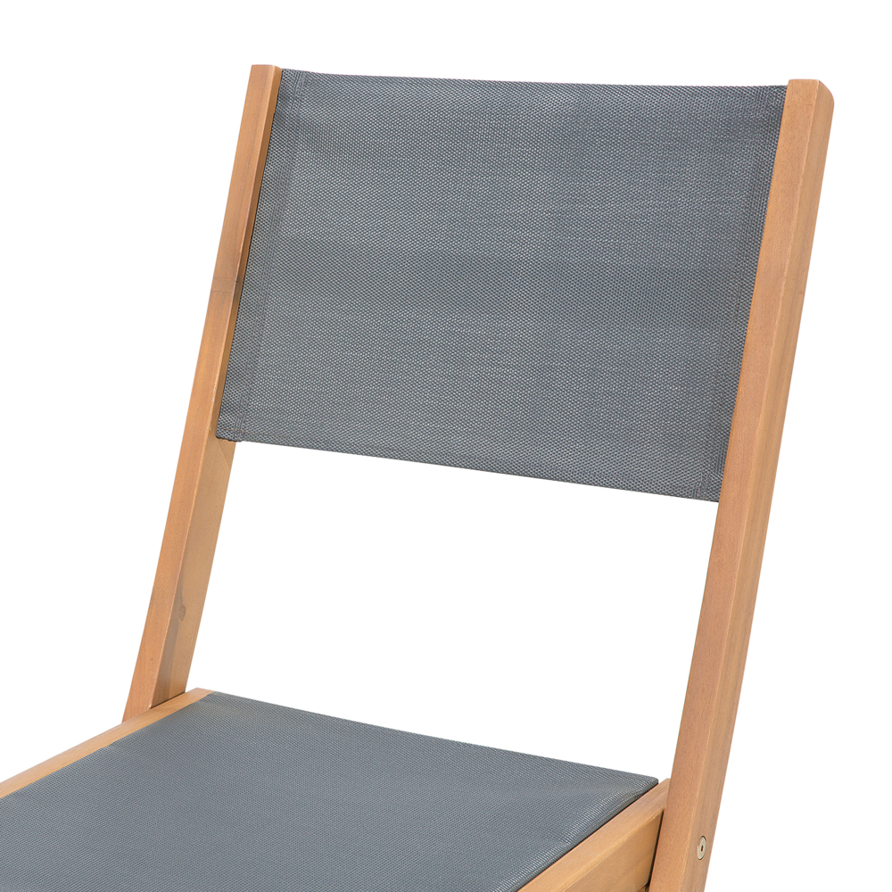 Set di 2 sedie da giardino in legno chiaro di acacia pieghevoli