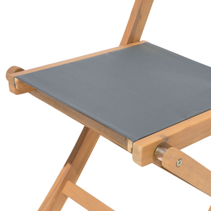 Set di 2 sedie da giardino in legno chiaro di acacia pieghevoli