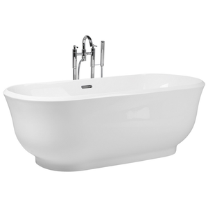 Vasca da bagno freestanding bianco sanitario ovale in acrilico singolo 170 x 77 cm dal design moderno