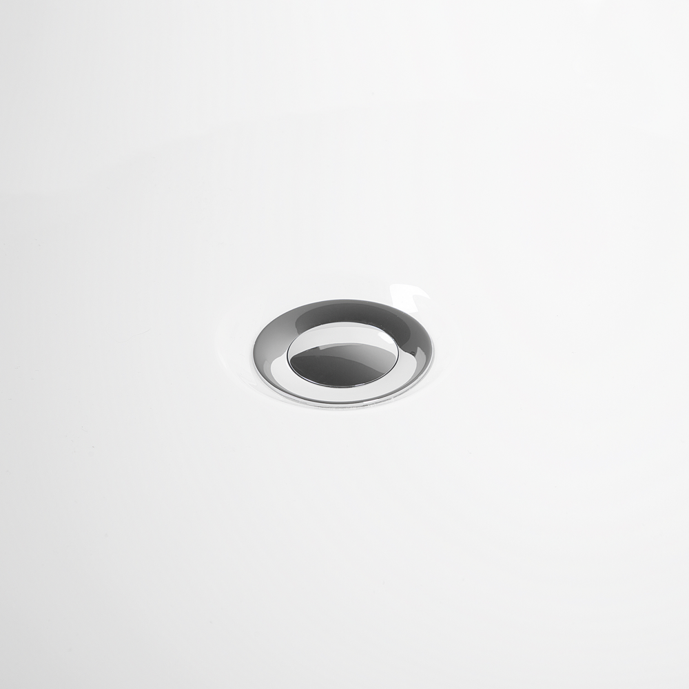 Vasca da bagno freestanding bianco sanitario ovale in acrilico singolo 170 x 77 cm dal design moderno