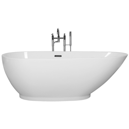 Vasca da bagno freestanding bianco sanitario acrilico singolo 173 x 82 cm ovale dal design moderno
