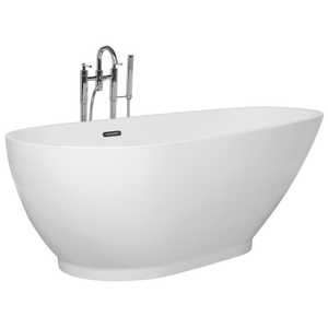 Vasca da bagno freestanding bianco sanitario acrilico singolo 173 x 82 cm ovale dal design moderno