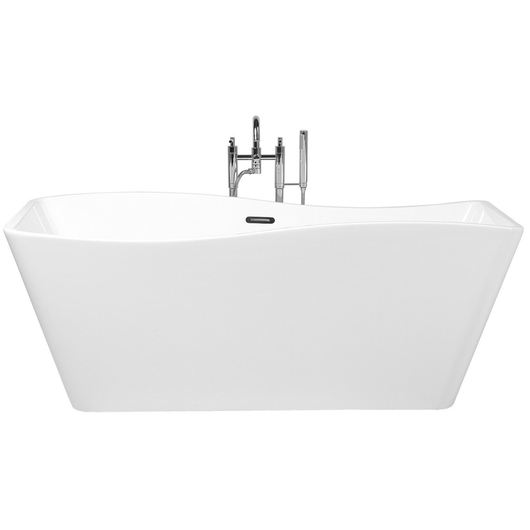 Vasca da bagno freestanding bianco sanitario acrilico singolo 170 x 78 cm ondulato rettangolare design moderno