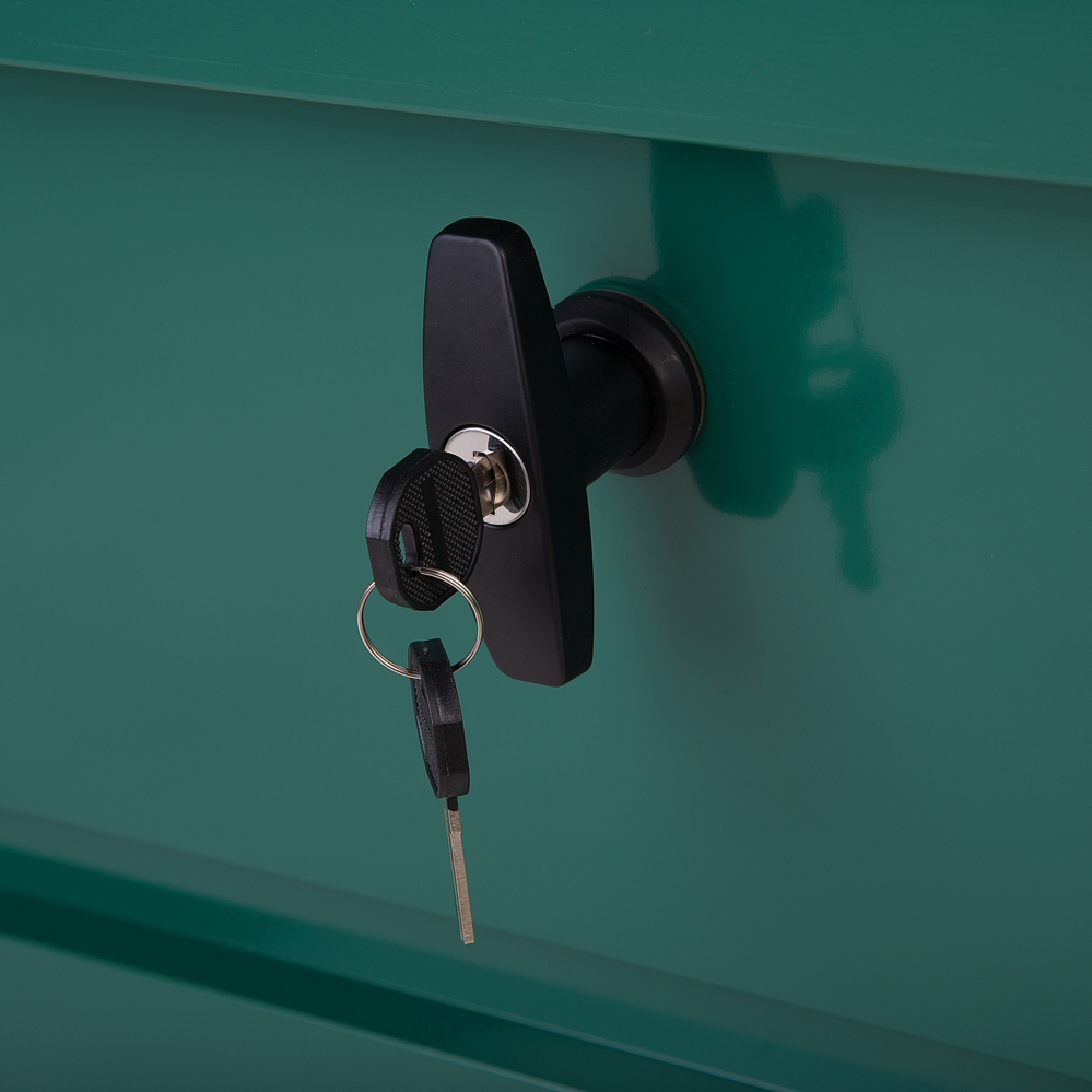 Cesta baule portaoggetti da esterno in acciaio zincato verde 300 lt giardino industriale