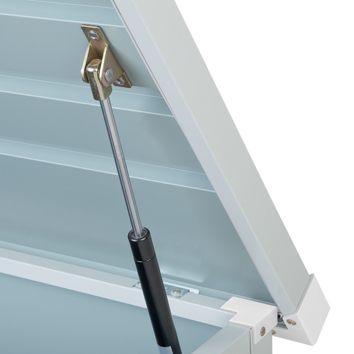 Cesta baule portaoggetti da esterno in acciaio zincato grigio chiaro 400 lt giardino industriale