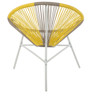 Set di 2 Sedie da Giardino Beige con rattan sintetico Giallo Papasan Modern