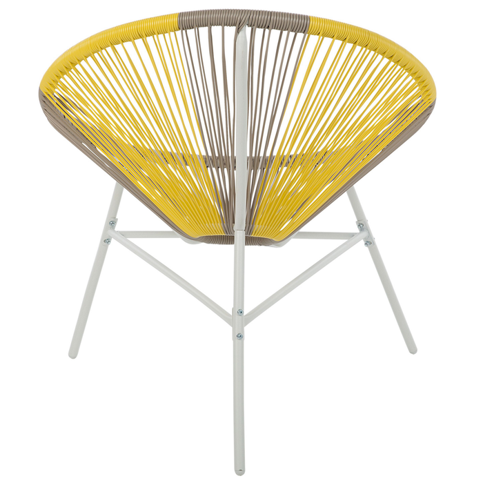 Set di 2 Sedie da Giardino Beige con rattan sintetico Giallo Papasan Modern