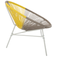 Set di 2 Sedie da Giardino Beige con rattan sintetico Giallo Papasan Modern