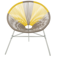 Set di 2 Sedie da Giardino Beige con rattan sintetico Giallo Papasan Modern