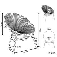 Sedia da Giardino Multicolore Rattan Sintetico Papasan Moderna