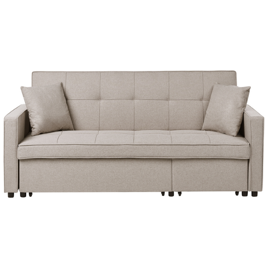 Divano Letto Beige Funzione Dormito Moderno Imbottito soggiorno