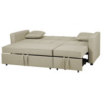 Divano Letto Beige Funzione Dormito Moderno Imbottito soggiorno