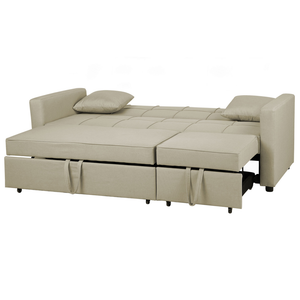 Divano Letto Beige Funzione Dormito Moderno Imbottito soggiorno