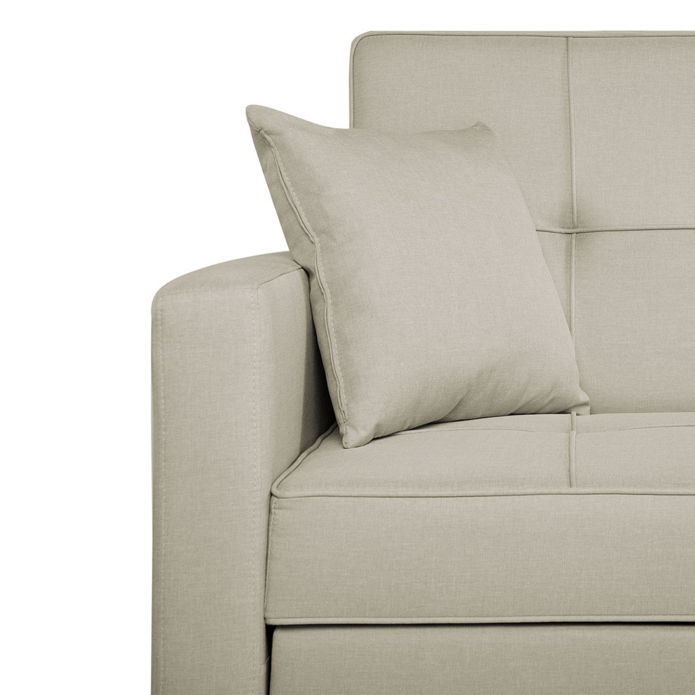 Divano Letto Beige Funzione Dormito Moderno Imbottito soggiorno