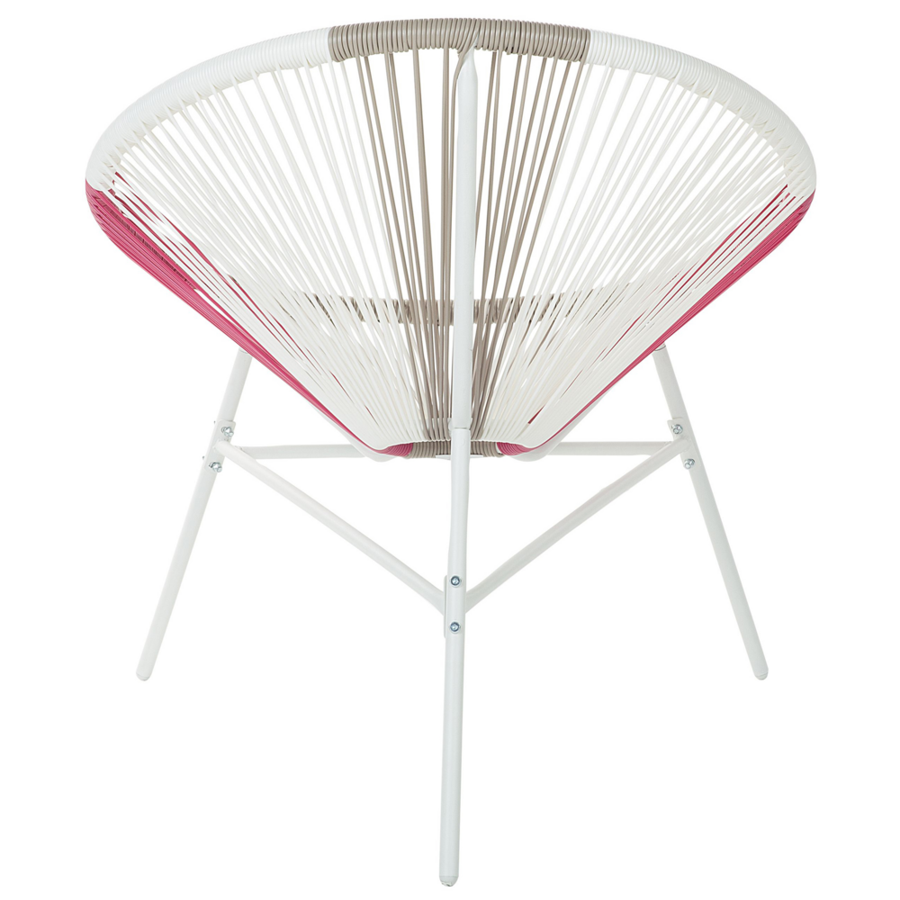 Set di 2 Sedie da Giardino spaghetti di colore beige e rosa stile Moderno contemporaneo