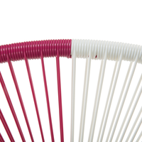 Set di 2 Sedie da Giardino spaghetti di colore beige e rosa stile Moderno contemporaneo