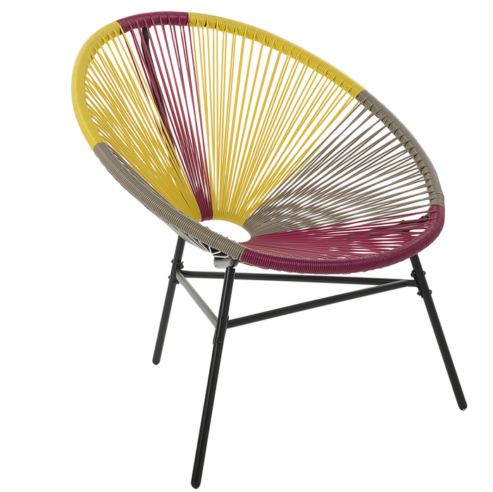 Set di 2 Sedie da Giardino spaghetti di colore rosa giallo beige stile Moderno contemporaneo