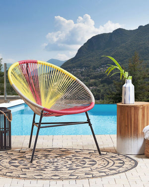 Sedia da Giardino Multicolore Rattan Sintetico Papasan Moderna
