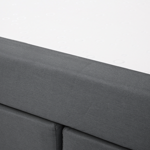 Letto Tessuto Nero Imbottito 160 x 200 cm Struttura Con Testiera Trapuntata E Materasso