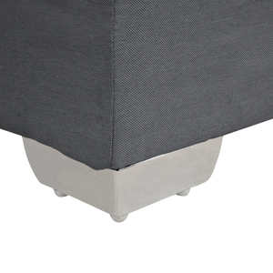 Letto Tessuto Nero Imbottito 160 x 200 cm Struttura Con Testiera Trapuntata E Materasso