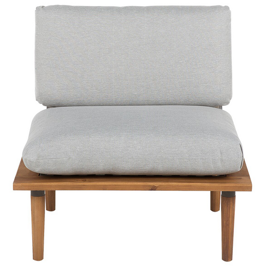 Set Divani Da Giardino Cuscini Grigi In Legno Massello Di Acacia Set Conversazione Da Esterno Moderno A 2 Posti Poltrone Con Tavolino Cuscini Grigi