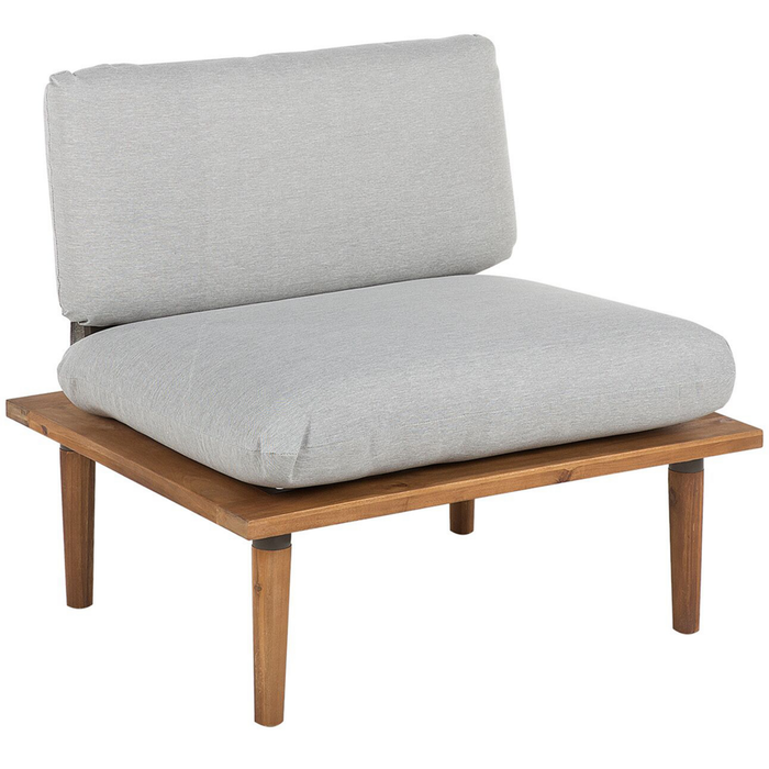 Set Divani Da Giardino Cuscini Grigi In Legno Di Acacia Set Conversazione Da Esterno Moderno A 4 Posti Poltrone Con Tavolino Cuscini Grigi