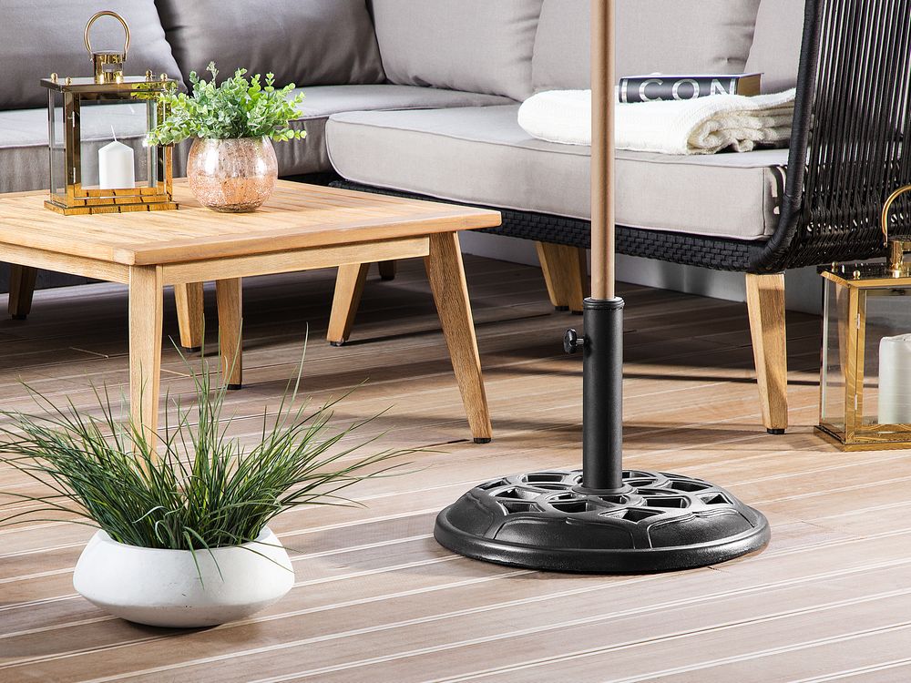 Base per ombrellone in cemento Nero 23 kg Portaombrelli da esterno rotondo