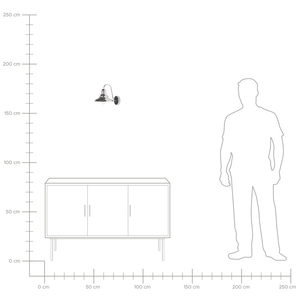 Lampada da parete in metallo argentato Applique stile industriale