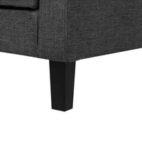 Divano Letto In Tessuto Grigio Scuro A 3 Posti Con Rivestimento Trapuntato Click Clack