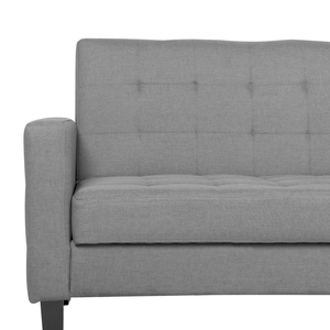 Divano Letto In Tessuto Grigio Chiaro A 3 Posti Imbottito Trapuntato Click Clack