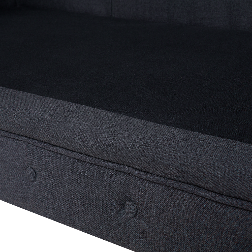 Divano a 3 posti con braccioli a trapunta in tessuto grigio scuro tradizionale