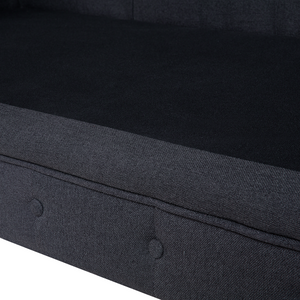 Divano a 3 posti con braccioli a trapunta in tessuto grigio scuro tradizionale