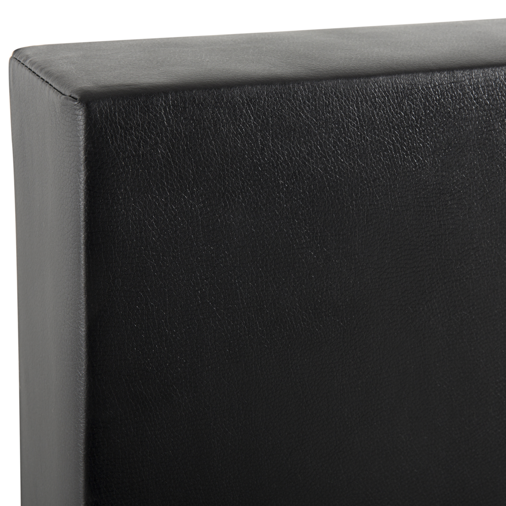 Letto Boxspring in Ecopelle Nera con Materasso a Molle 180 x 200 cm