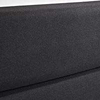 Letto Boxspring in Ecopelle Nera con Materasso a Molle 180 x 200 cm