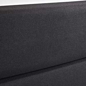 Letto Boxspring in Ecopelle Nera con Materasso a Molle 180 x 200 cm