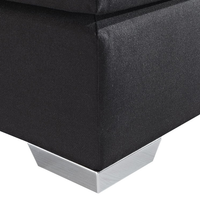 Letto Boxspring in Ecopelle Nera con Materasso a Molle 180 x 200 cm