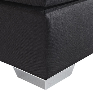 Letto Boxspring in Ecopelle Nera con Materasso a Molle 180 x 200 cm